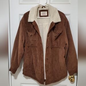 Ashley By 26 International Brown Teddy Jacket with Cream Collar